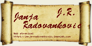 Janja Radovanković vizit kartica